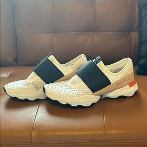 Sorel Cream and Tan Slip-On Shoes